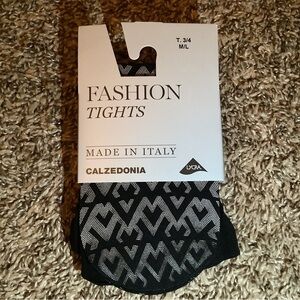 Calzedonia motivo geom. fashion tights, color nero, size: M/L